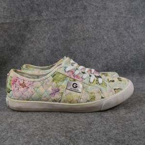 Guess Shoes Womens 10 Fashion Sneakers Casual Lifestyle Flower Pattern Lace Up